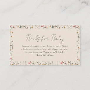 Boeken voor Baby Wildflower Weide Boho Bruiloft Informatiekaartje