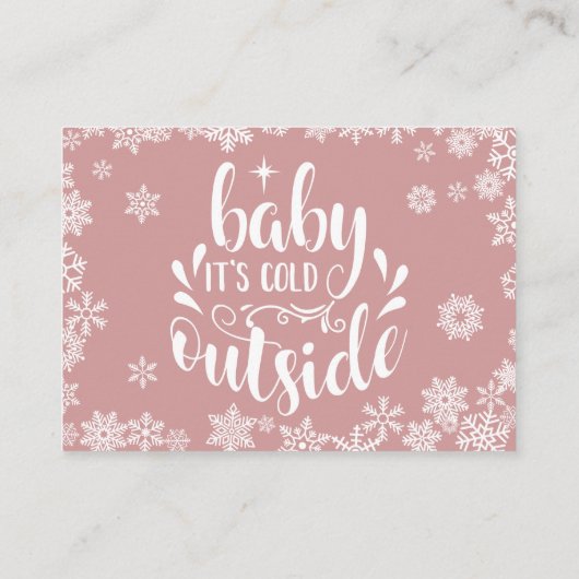 Boeken voor baby Winter Baby Shower Stof Roze Informatiekaartje (Achterkant)
