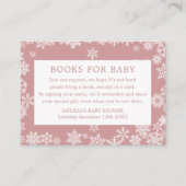 Boeken voor baby Winter Baby Shower Stof Roze Informatiekaartje (Voorkant)