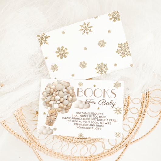 Boeken voor Baby Winter Beer Baby shower Informatiekaartje