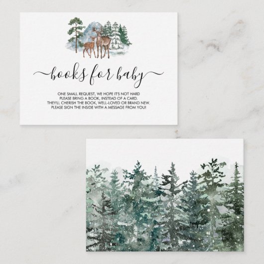Boeken voor Baby Winter Wonderland Baby shower Dee Informatiekaartje (Voorkant / Achterkant)