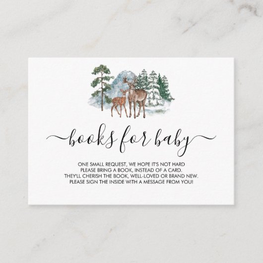 Boeken voor Baby Winter Wonderland Baby shower Dee Informatiekaartje (Voorkant)