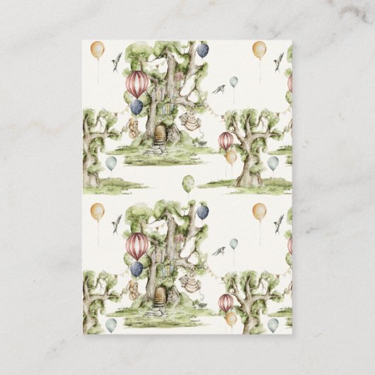 Boeken voor Baby Woodland Animals Waterverf Shower Informatiekaartje (Achterkant)