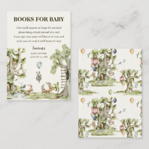 Boeken voor Baby Woodland Animals Waterverf Shower Informatiekaartje