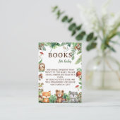 Boeken voor Baby Woodland Botanical Baby shower Informatiekaartje (Staand voorkant)