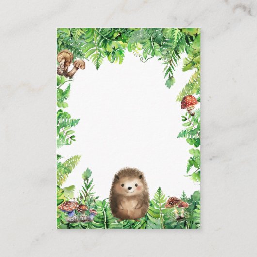 Boeken voor Baby Woodland Botanical Baby shower Informatiekaartje (Achterkant)