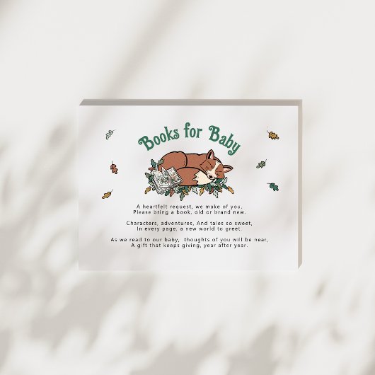 Boeken voor Baby Woodland Storybook Boek Aanvraag Informatiekaartje