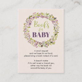 Boeken voor Baby Wreath Baby shower Informatiekaartje