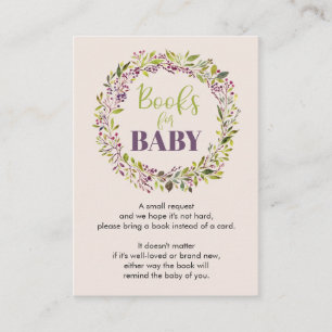 Boeken voor Baby Wreath Baby shower Informatiekaartje