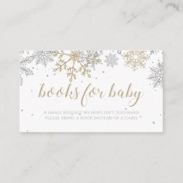 Boeken voor Baby Zilver Gouden Sneeuwvlok Informatiekaartje