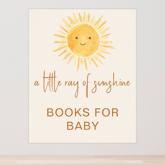 Boeken voor baby Zon-thema baby shower bord Poster