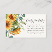 Boeken voor Baby | Zonnebloem Baby shower Informatiekaartje (Voorkant)