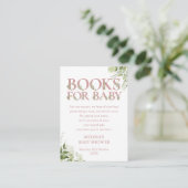 Boeken voor babyboekverzoek Roze baby shower Informatiekaartje (Staand voorkant)
