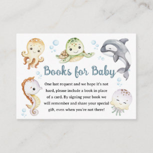 Boeken voor babyborrel onder de zee voor baby informatiekaartje
