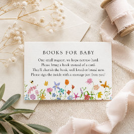 Boeken voor babykaart voor Wildflower Bloom-babyfe Informatiekaartje