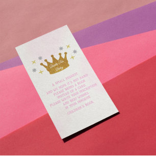 Boeken voor babymeisje baby shower Kleine Prinses Informatiekaartje