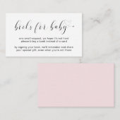 Boeken voor babymeisje Roze Eenvoudig Baby shower Informatiekaartje (Voorkant / Achterkant)