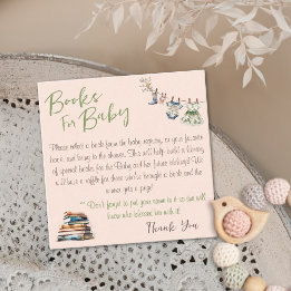 Boeken voor babymeisje Shower Enclosure Card Informatiekaartje