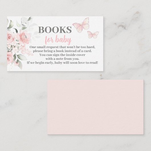 Boeken voor babymeisjes informatiekaartje (Voorkant / Achterkant)