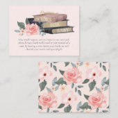 Boeken voor babymeisjes Rozen en gestapelde boeken Informatiekaartje (Voorkant / Achterkant)