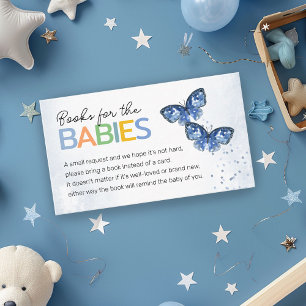 Boeken voor Baby's Blue Butterflies Twins Douche Informatiekaartje