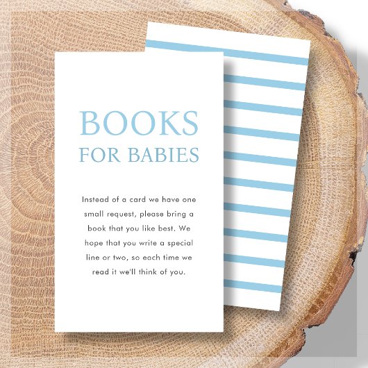Boeken voor baby's | Blue Twin Baby shower Informatiekaartje
