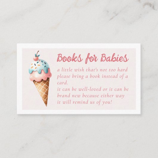 Boeken voor Baby's Ice Cream Scoops Twins Informatiekaartje (Voorkant)