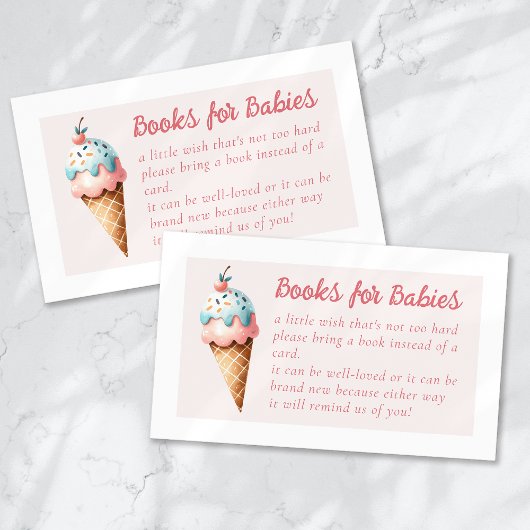 Boeken voor Baby's Ice Cream Scoops Twins Informatiekaartje