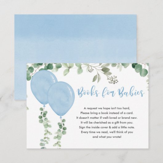 Boeken voor baby's met tweelingballonnen eucalyptu informatiekaartje (Voorkant / Achterkant)