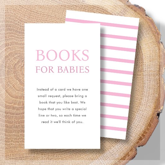 Boeken voor baby's | Pink Twin Baby shower Informatiekaartje