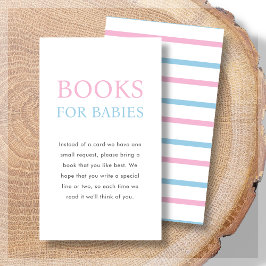 Boeken voor baby's | Roze & Blauw Twin Baby shower Informatiekaartje