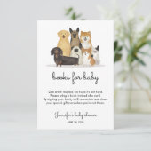 Boeken voor babyshower hond kaart (Staand voorkant)