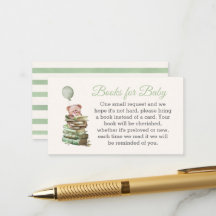 Boeken voor babyshower-insteekkaart – Vintage beer