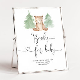 Boeken voor beer van bosboomstammen voor baby poster