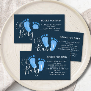 Boeken voor blauw Baby Baby shower Informatiekaartje