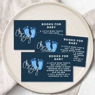 Boeken voor blauw Baby Baby shower Informatiekaartje