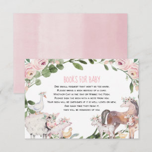 Boeken voor boerderijdieren in de tuin voor baby informatiekaartje
