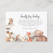Boeken voor bosdieren voor Baby shower Informatiekaartje (Voorkant)