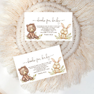 Boeken voor bosdieren voor de Baby shower van Baby Informatiekaartje
