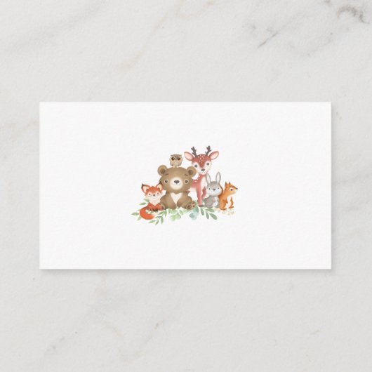 Boeken voor bosgebieden, groen voor Baby shower Informatiekaartje (Achterkant)