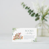 Boeken voor bosgebieden, groen voor Baby shower Informatiekaartje (Staand voorkant)