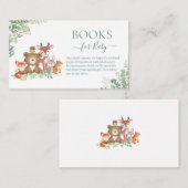 Boeken voor bosgebieden, groen voor Baby shower Informatiekaartje (Voorkant / Achterkant)