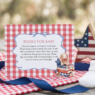 Boeken voor de baby All American Girl Baby Shower Informatiekaartje