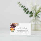 Boeken voor de Baby Floral Rustic Baby shower Informatiekaartje (Staand voorkant)