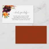 Boeken voor de Baby Floral Rustic Baby shower Informatiekaartje (Voorkant / Achterkant)