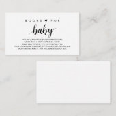 Boeken voor de baby, Moderne Cute Black Script Enc Informatiekaartje (Voorkant / Achterkant)