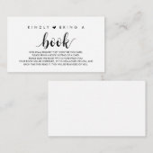 Boeken voor de baby, Moderne Cute Black Script Enc Informatiekaartje (Voorkant / Achterkant)