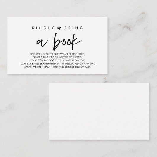 Boeken voor de baby, Moderne Gelieve te brengen ee Informatiekaartje (Voorkant / Achterkant)