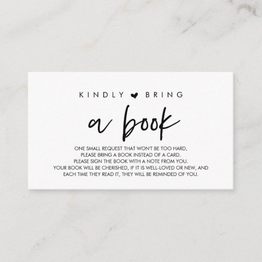 Boeken voor de baby, Moderne Gelieve te brengen ee Informatiekaartje (Voorkant)