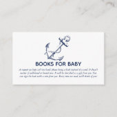 Boeken voor de Baby Nautical Navy Blue Anchor Informatiekaartje (Voorkant)